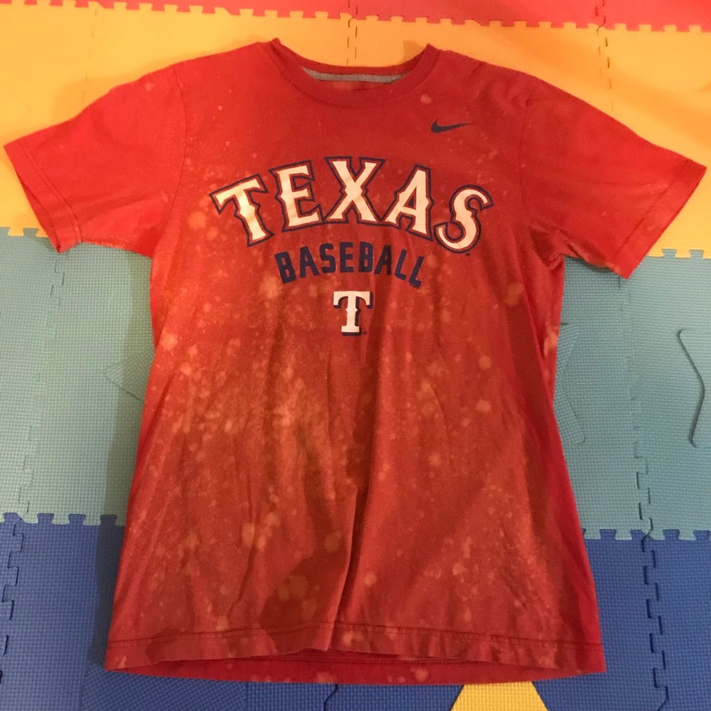 Texas rangers bleached shirt